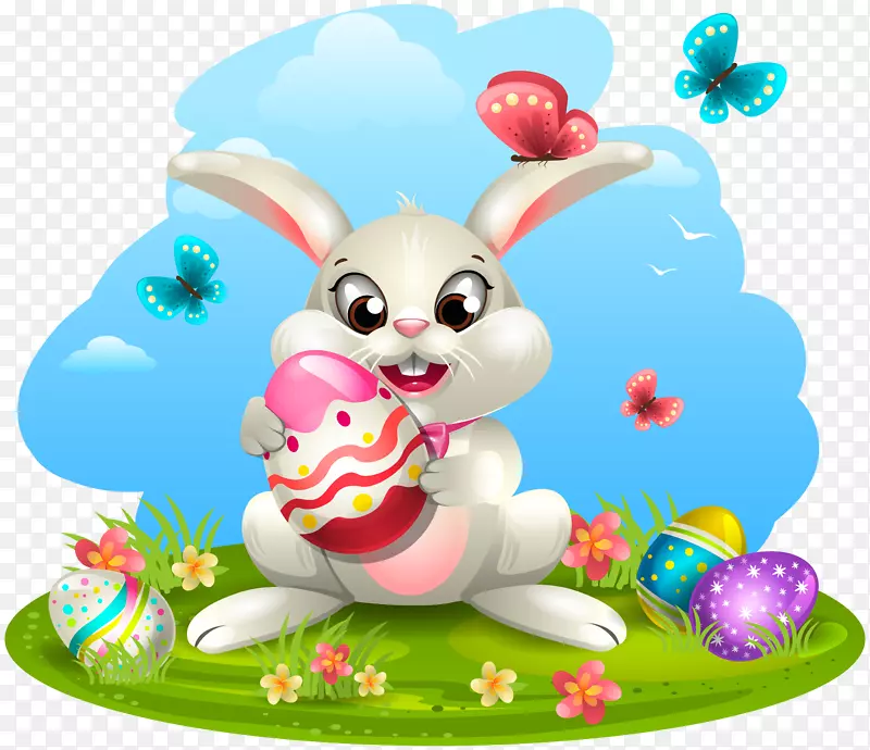 复活节兔子纸制复活节彩夹艺术-复活节兔子
