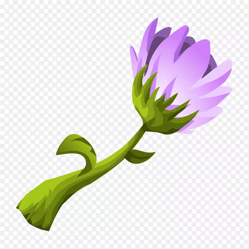 花紫剪贴画-草药
