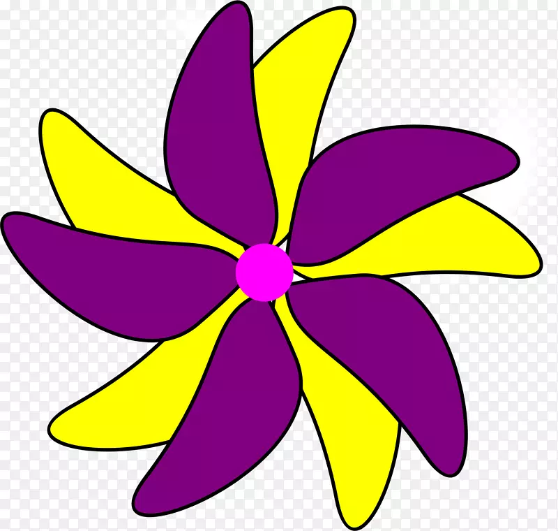 黄色紫色剪贴画-花盆