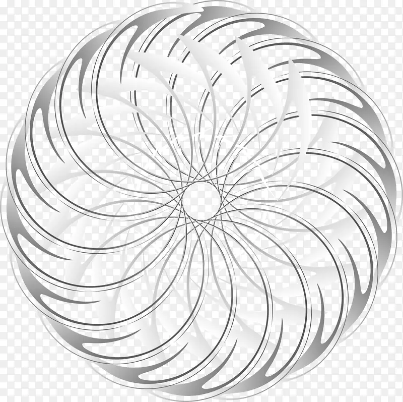 黑白圆圈抽象艺术单色