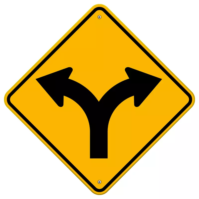 交通标志-道路分叉-免费道路标志