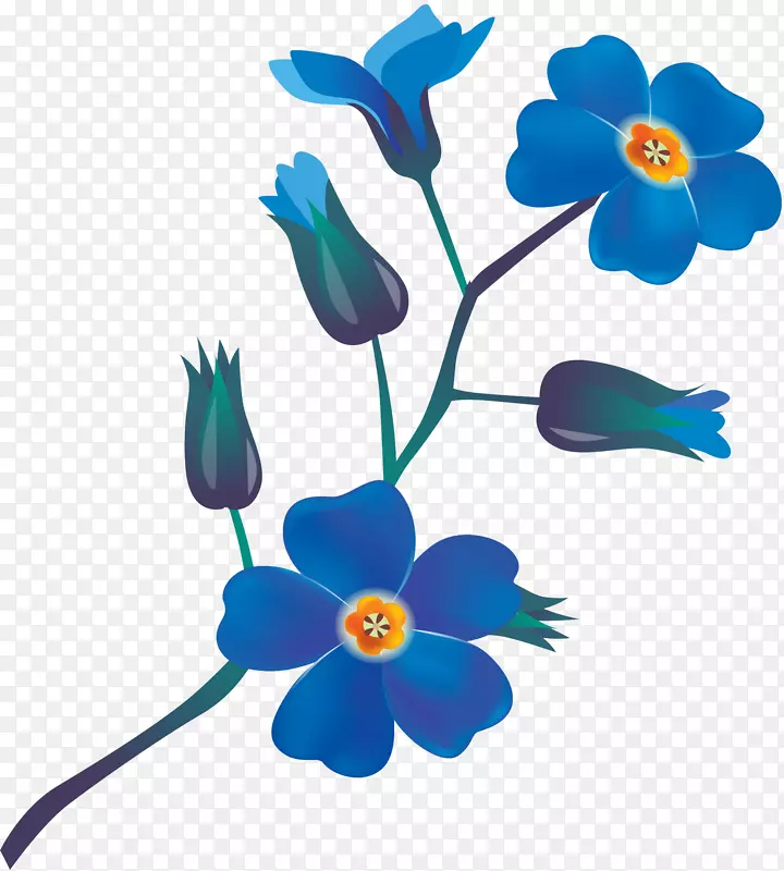 切花植物茎剪艺术蓝花