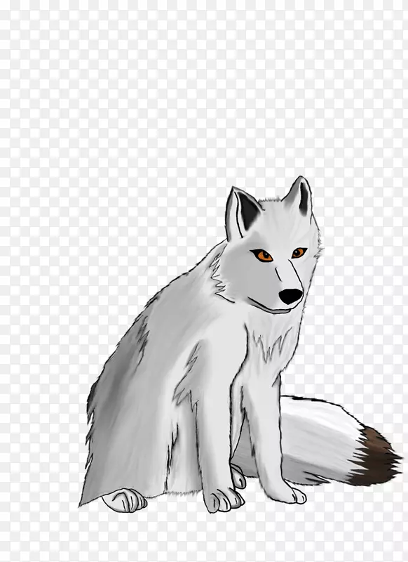 北极狐灰狼画北极狐