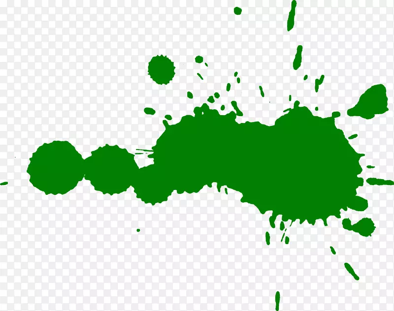绿色水彩画剪贴画-绿色