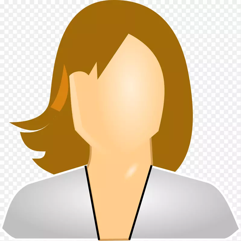 电脑图标用户女性剪贴画-匿名
