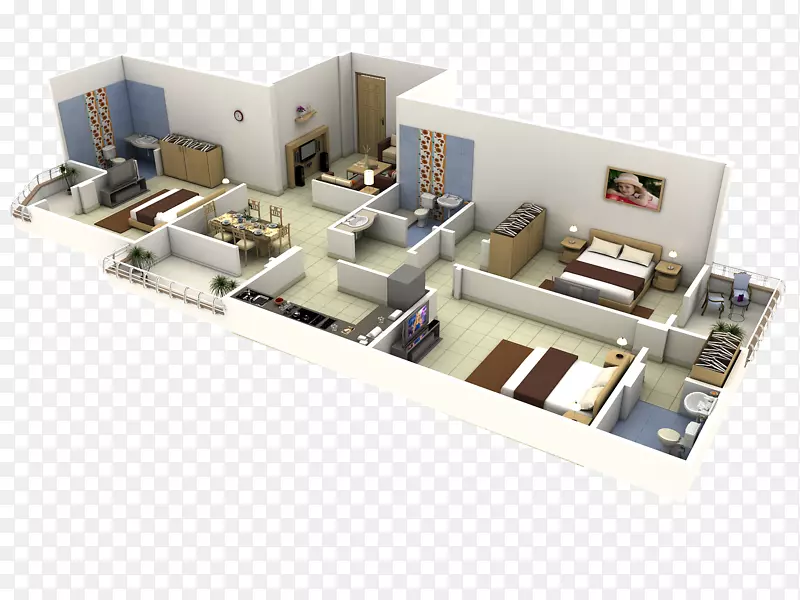 住宅平面图卧室室内设计服务-公寓