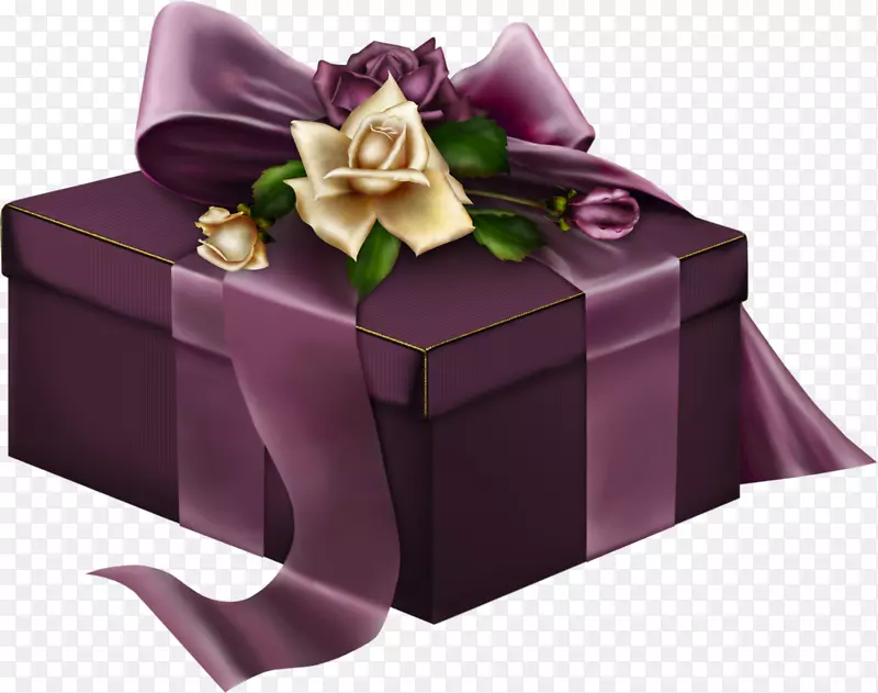 礼品包装紫色圣诞礼品夹艺术-礼品