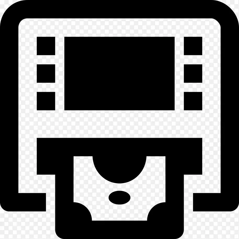 自动柜员机电脑图标货币银行信用卡自动柜员机