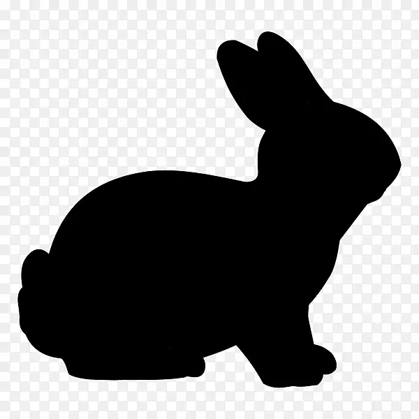 复活节兔子剪影剪贴画-兔子