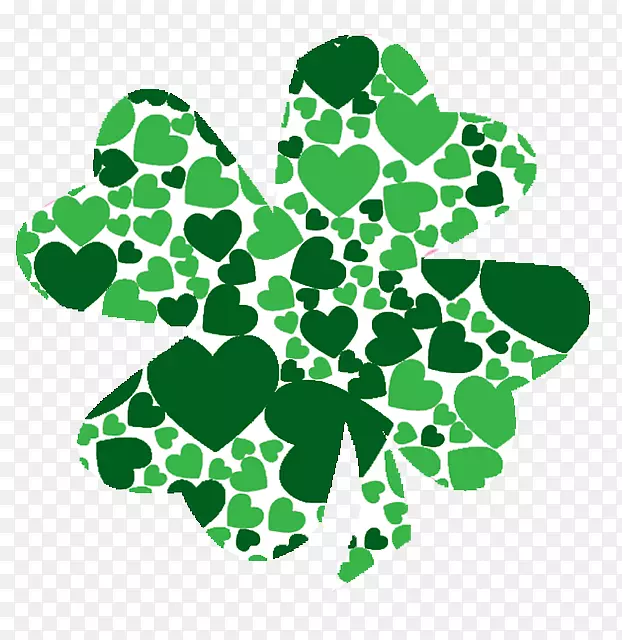 爱尔兰三叶草圣帕特里克节心脏夹艺术-进军