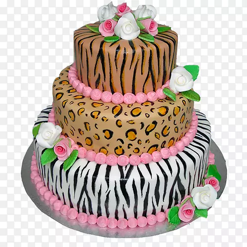 托特糖蛋糕生日蛋糕糖霜巧克力蛋糕水彩画动物