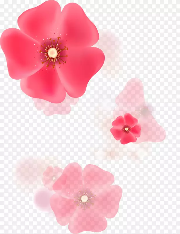 花瓣剪贴画-粉红色
