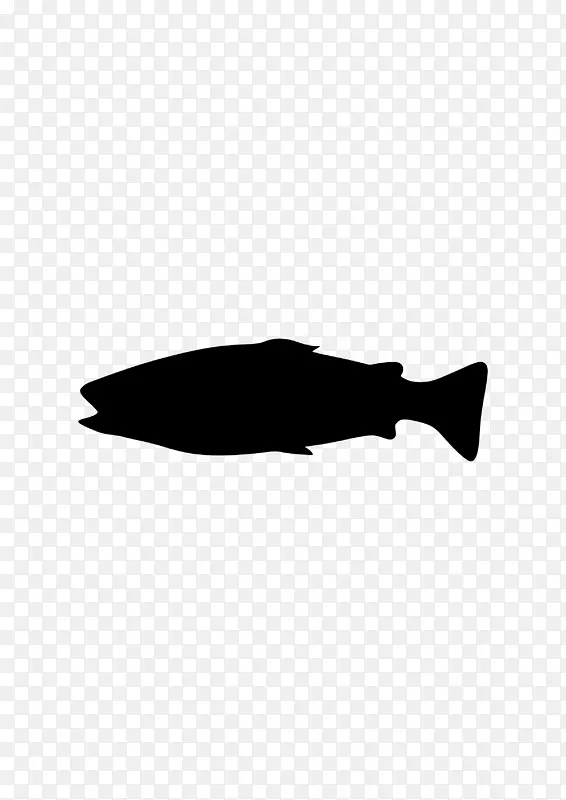 鱼的剪影黑色剪贴画-胡须龙