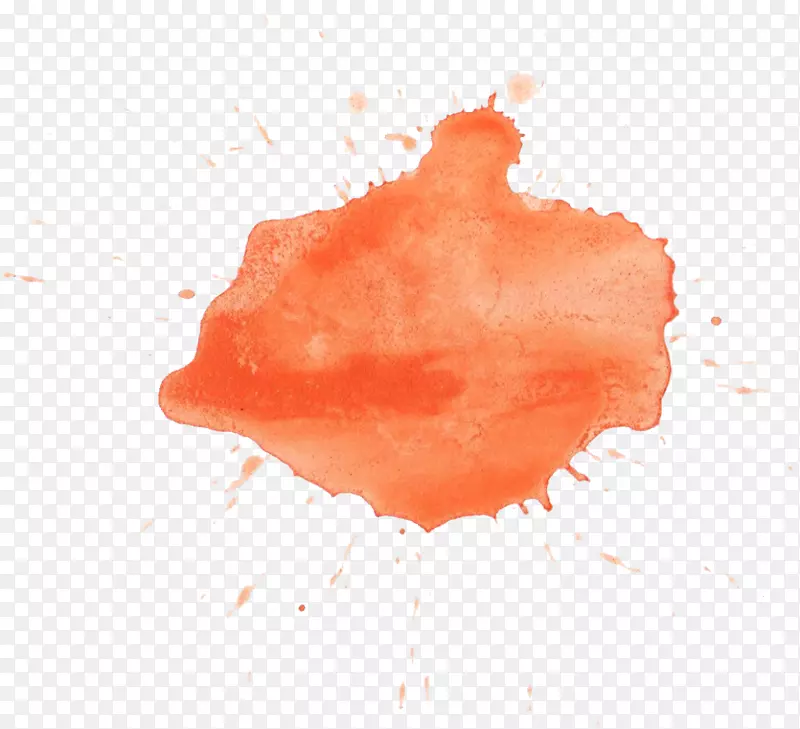 橙色水彩画剪贴画.水彩