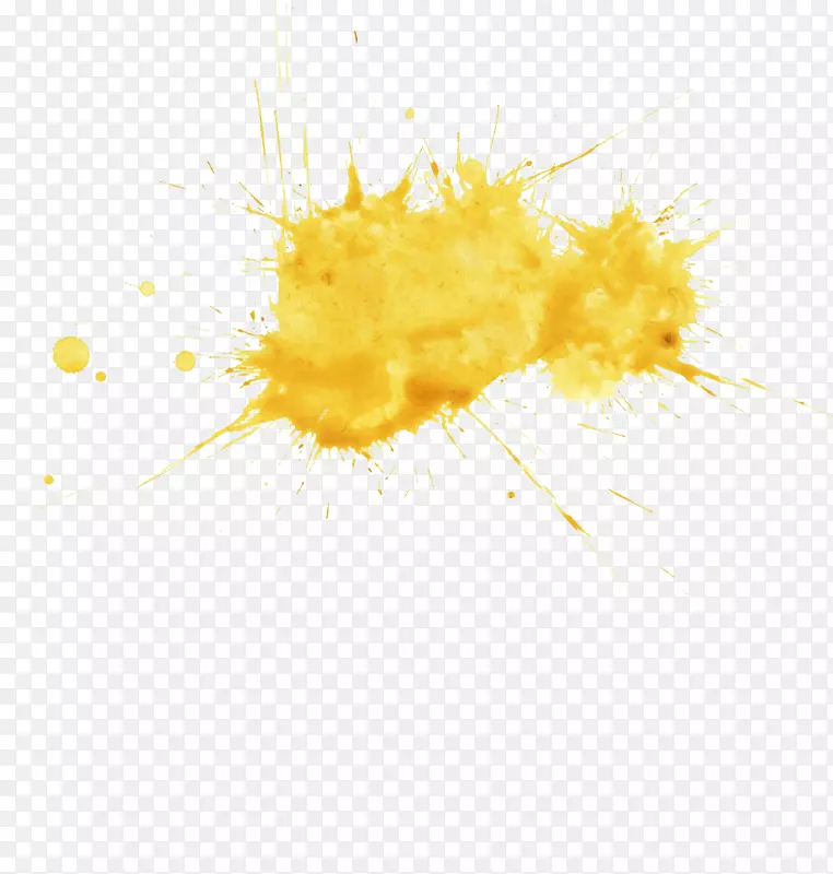 黄橙水彩画-黄色