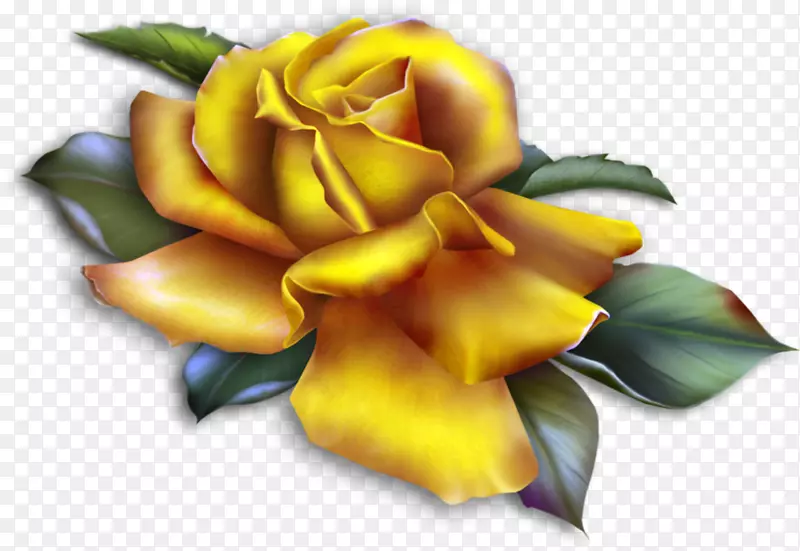 亨德逊维尔玫瑰剪贴画-黄玫瑰