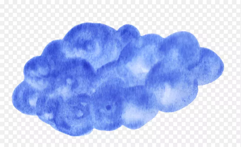 透明水彩蓝色水彩画云紫云
