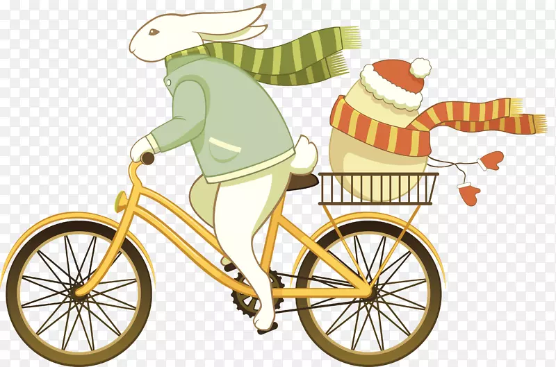 复活节兔子自行车复活节彩蛋自行车