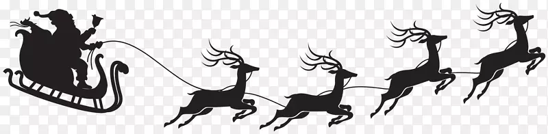 圣诞老人鲁道夫驯鹿轮廓