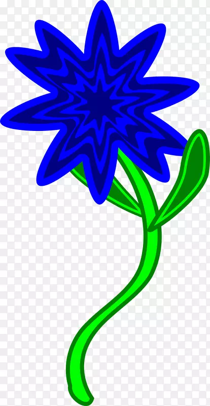 植物茎蓝色剪贴画-蓝色花