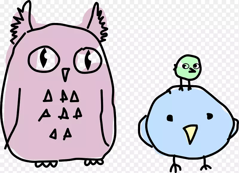 猫头鹰卡通画夹艺术-鸟类