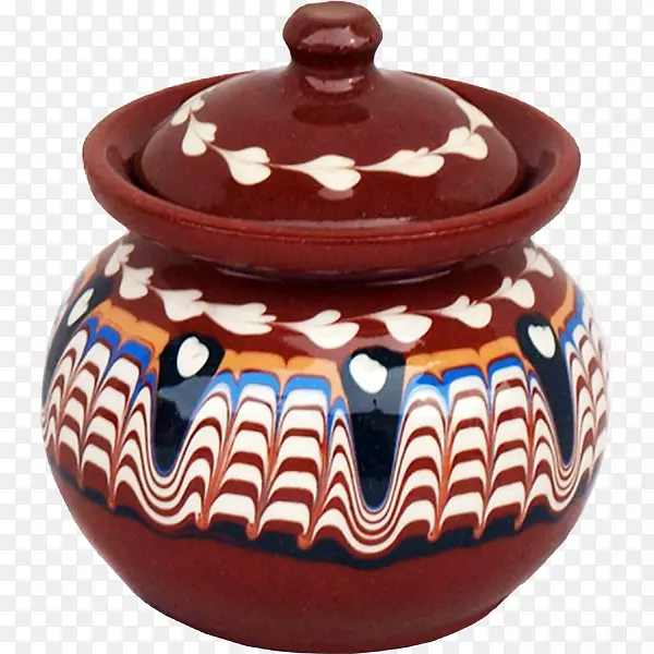 陶器陶瓷特罗扬罐香料咖啡罐