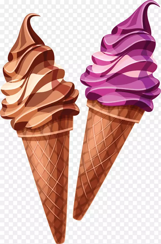冰淇淋锥草莓冰淇淋华夫饼冰淇淋