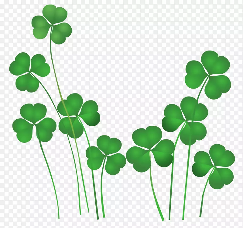 爱尔兰圣帕特里克节公共假日三叶草剪贴画-圣帕特里克