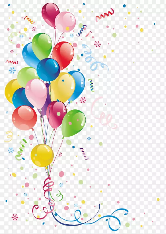 气球派对生日剪贴画-Joyeux周年纪念