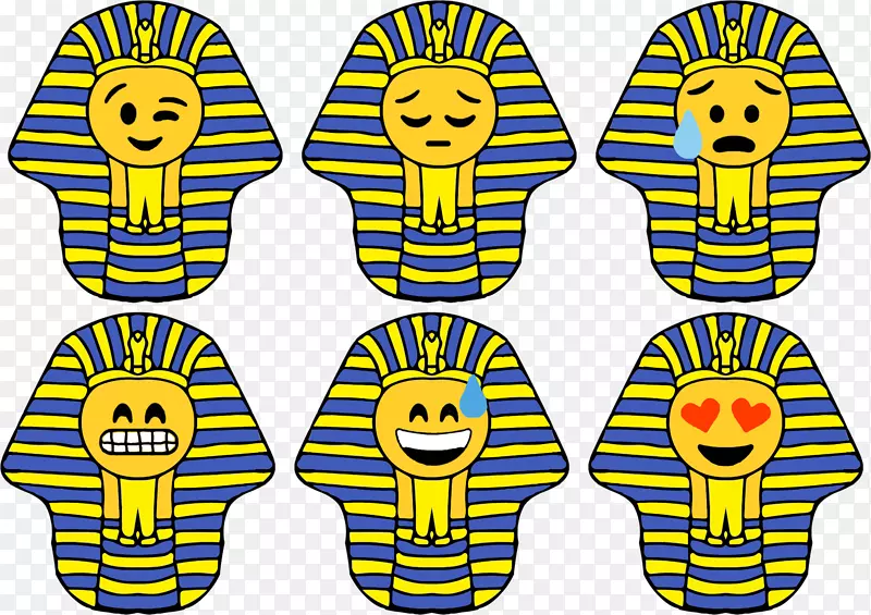 古埃及笑脸法老表情剪辑艺术-法老