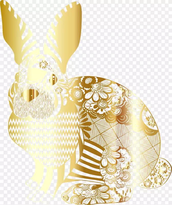 复活节兔子桌面壁纸夹艺术-金花