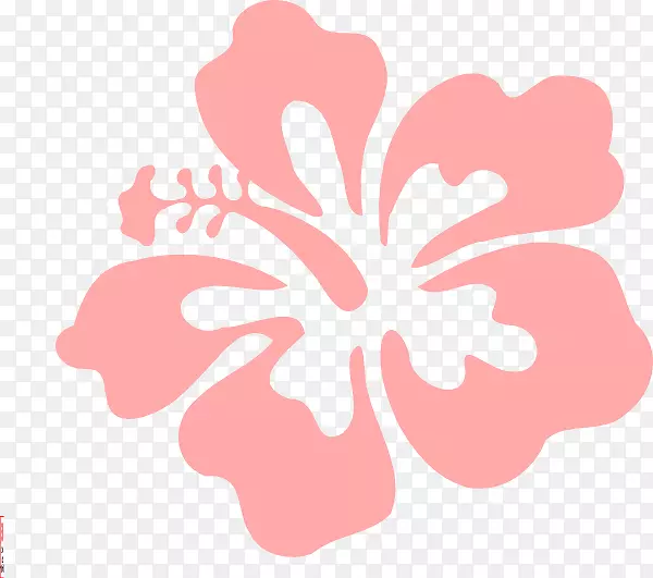 蓝色夏威夷木槿花剪贴画-珊瑚