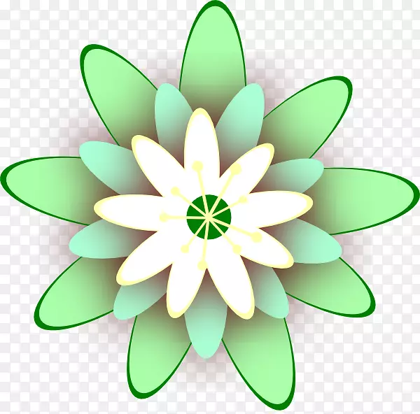 花卉绿色剪贴画-绿花