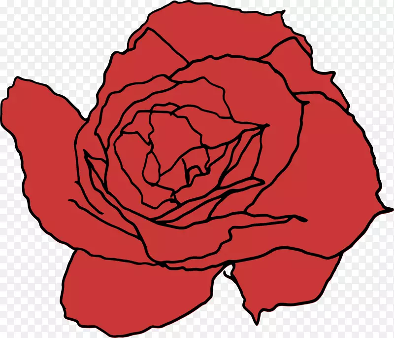 花园玫瑰线画剪贴画玫瑰