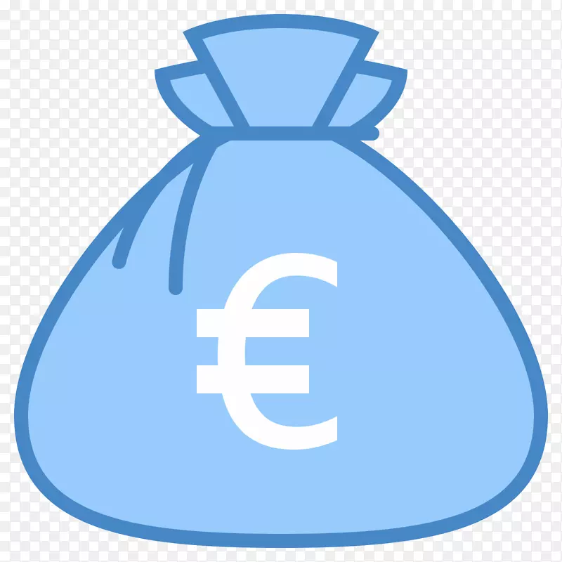 电脑图标欧元签署货币袋-价格标签