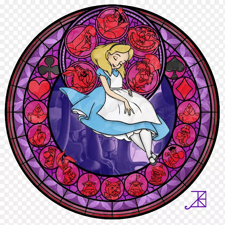 王国之心3D：梦滴远方王国心灵：记忆链公主茉莉花窗前彩绘玻璃爱丽丝梦游仙境