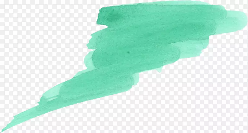 水彩画蓝绿色笔画绿松石水彩笔