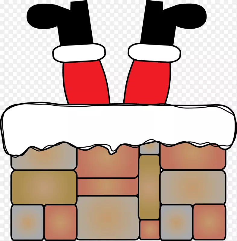 圣诞老人烟囱壁炉回形针艺术烟囱