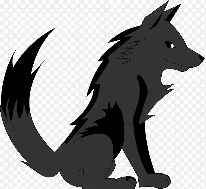 狗狐黑狼画夹艺术-狼