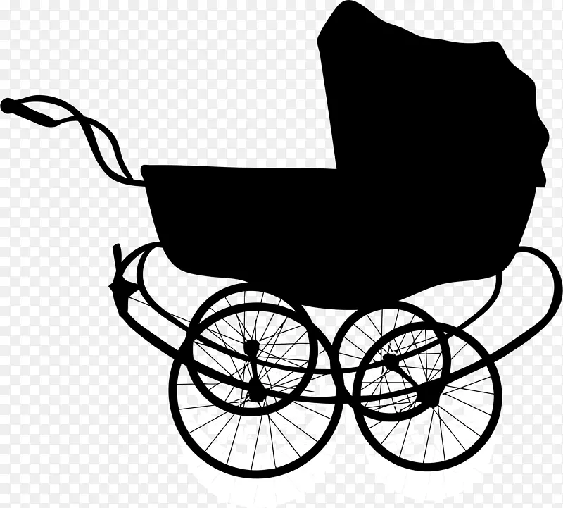 婴儿运输剪影婴儿剪贴画.马车