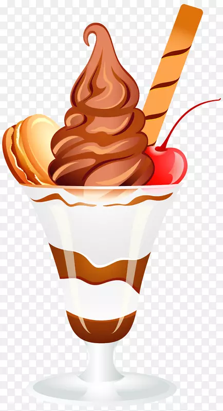 冰淇淋锥，圣代冰淇淋，巧克力冰淇淋-冰淇淋