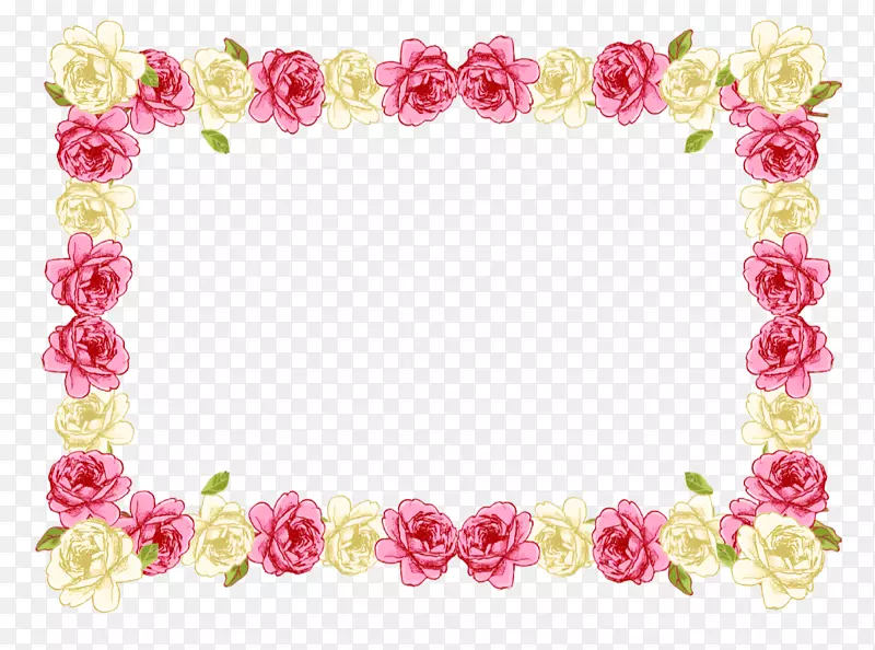 边花画框玫瑰花夹艺术-粉红色花边