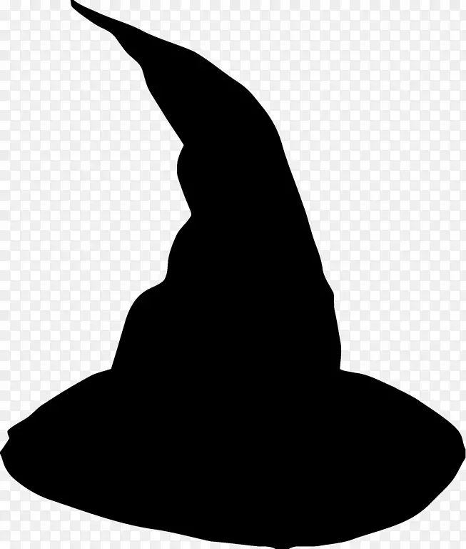 巫婆帽巫术剪贴画黑白相间