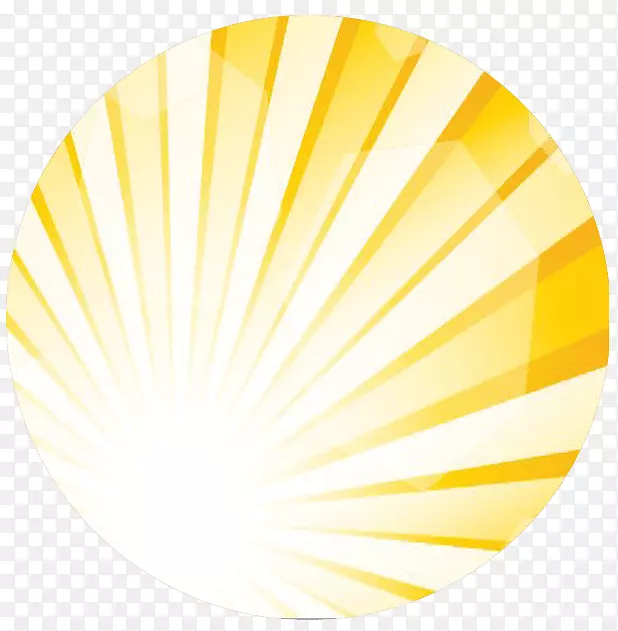 黄色圆-太阳射线
