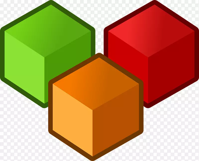 立方体正方形剪贴画-立方体