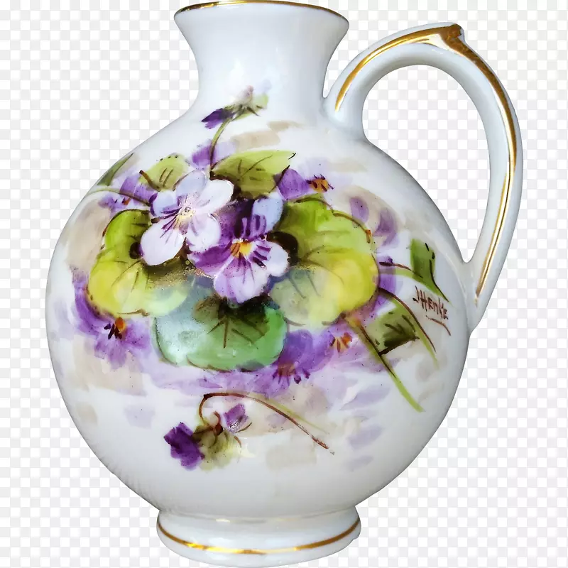 花瓶紫瓷餐具.手绘
