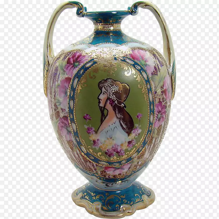 花瓶瓷陶瓷古董手绘
