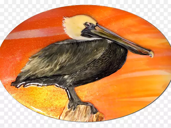 鹈鹕龟鸟熔融玻璃水母手绘