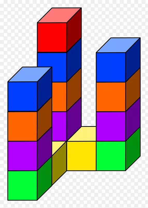 单位立方体方块拼图立方体剪贴画立方体