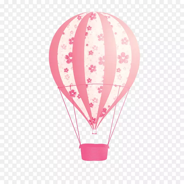 粉红热气球